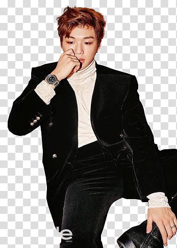 Daniel Wanna One WKorea, man wearing black suit jacket transparent ...