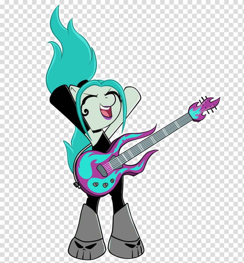 Ember Mclain, green My Little Pony with guitar transparent background PNG clipart