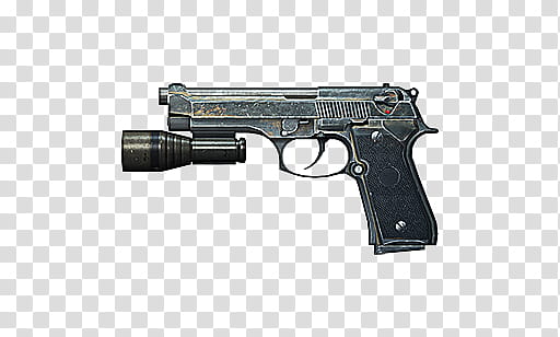 Battlefield  Weapons Render, black semi-automatic pistol with laser pointer illustration transparent background PNG clipart