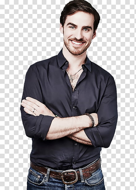 Colin O Donoghue, black haired man wearing black long-sleeved top transparent background PNG clipart
