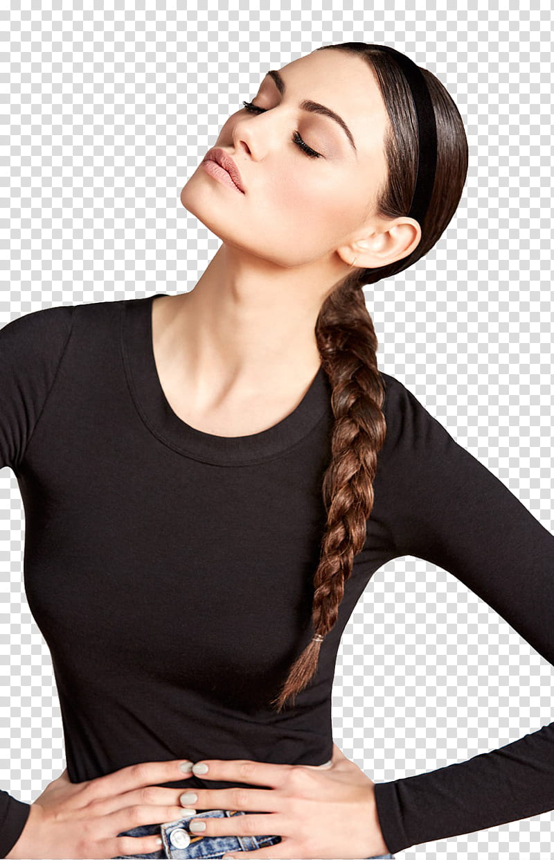 PHOEBE TONKIN , black round neck longsleeve transparent background PNG clipart