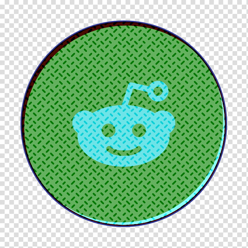 reddit icon social icon, Green, Aqua, Turquoise, Teal, Smile, Cartoon, Circle transparent background PNG clipart