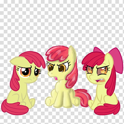 The  Versions of Applebloom, yellow and pink My Little Pony character transparent background PNG clipart