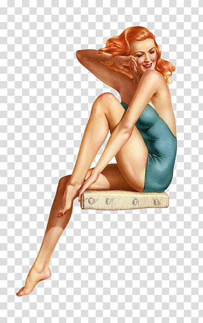 Ning Vintage pin up girls Pics, vintage woman in swimsuit watercolor drawing transparent background PNG clipart
