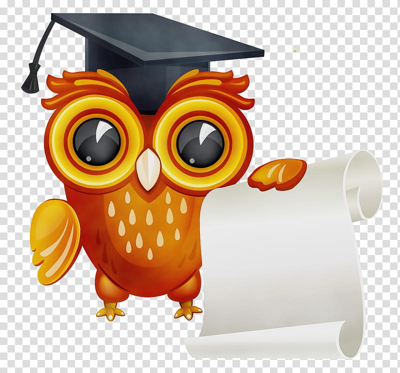Watercolor, Paint, Wet Ink, Owl, Graduation Ceremony, School
, Academic Certificate, Diploma transparent background PNG clipart