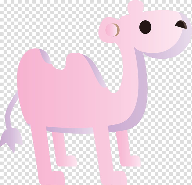 pink cartoon sticker animal figure camelid, Abstract Camel, Watercolor Camel transparent background PNG clipart