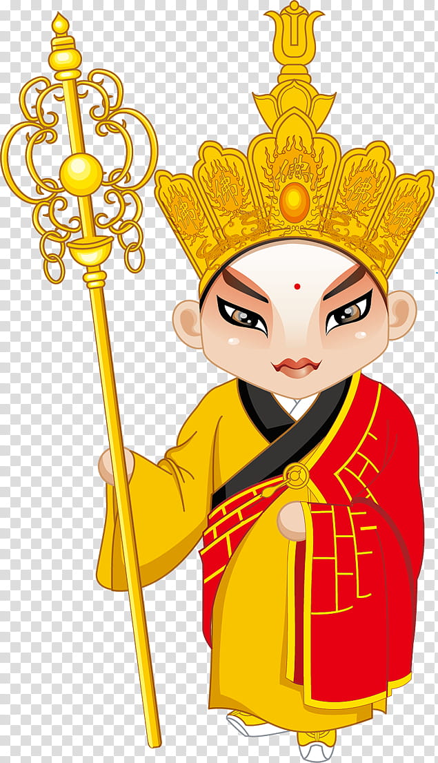 Sun Wukong, Xuanzang, Beijing, Peking Opera, Cartoon, Animation, Yellow, Flower transparent background PNG clipart