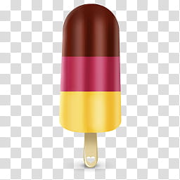 Icecream icon set, brown, red, and yellow Popsicle transparent background PNG clipart