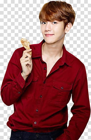 EXO Goobne Chicken, man holding drumstick transparent background PNG clipart