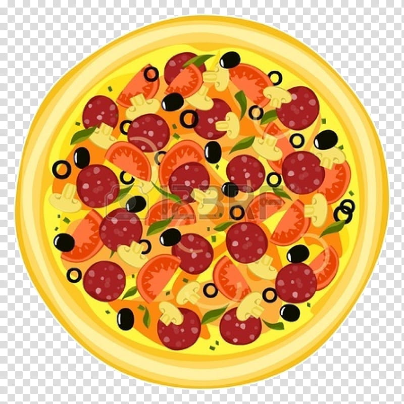 food dish pepperoni cuisine ingredient, Pizza, American Food, Italian Food, Plate transparent background PNG clipart