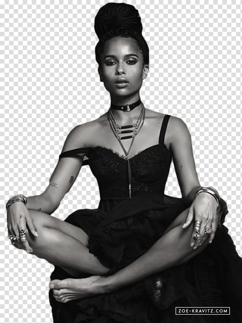 ZOE KRAVITZ, grayscale graphy Zoe Kravitz transparent background PNG clipart