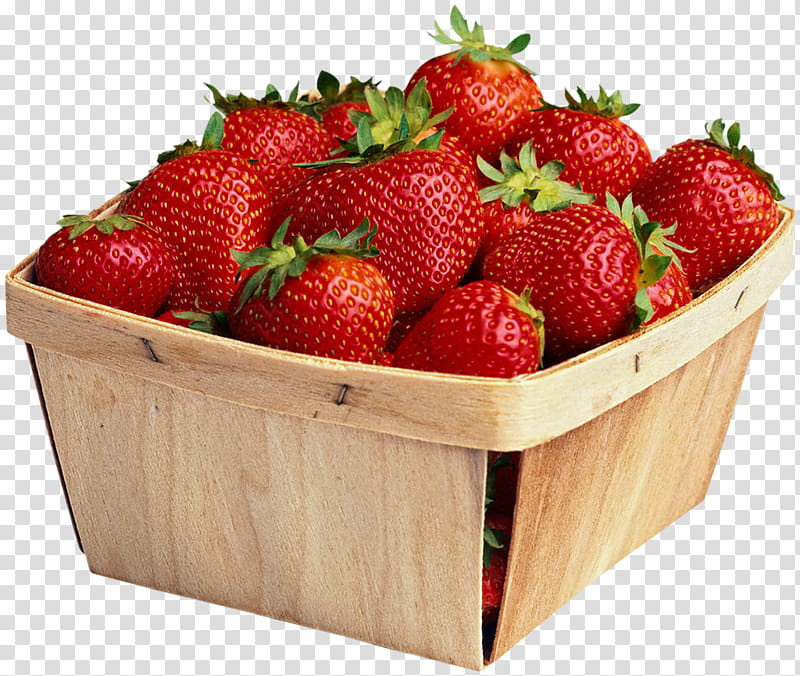 strawberry fruit in basket transparent background PNG clipart