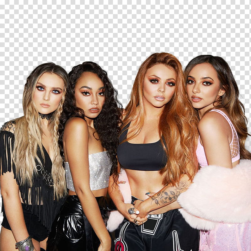 Little Mix, four women wearing dress transparent background PNG clipart