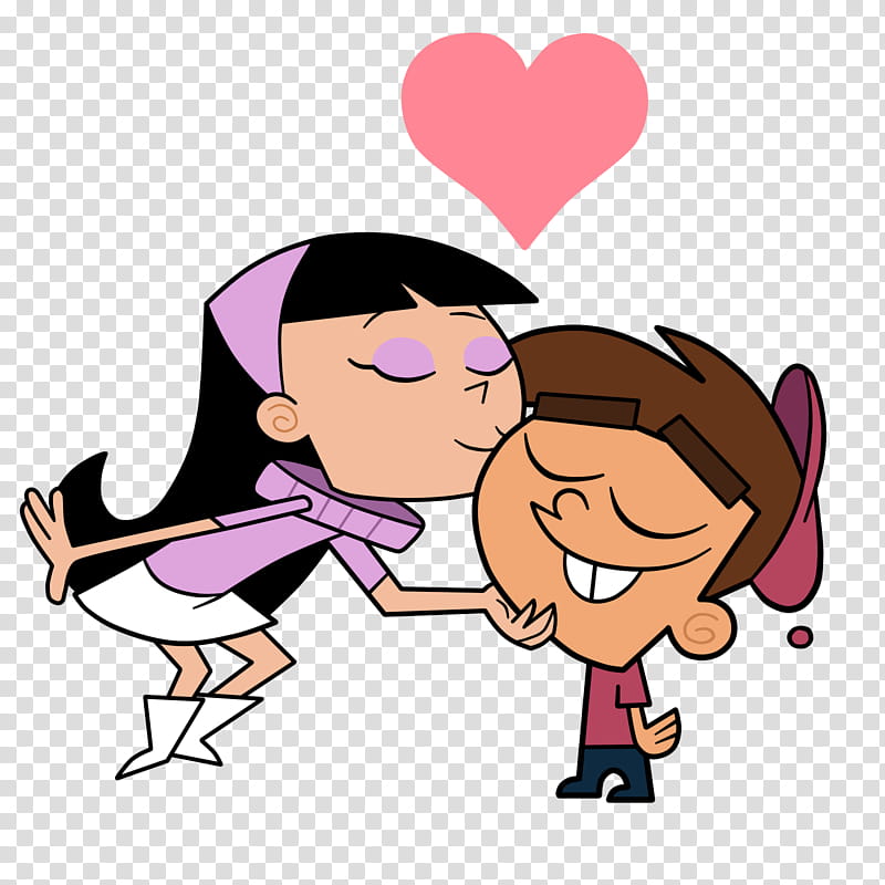 The Fairly OddParents Trixie Kissing Timmy, boy and girl cartoon character illustration transparent background PNG clipart