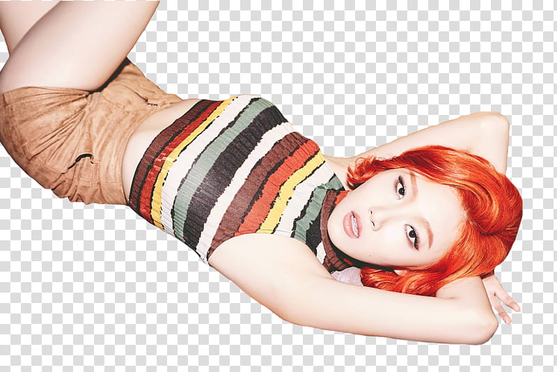 MAMAMOO, cutout of woman wearing striped halter top transparent background PNG clipart