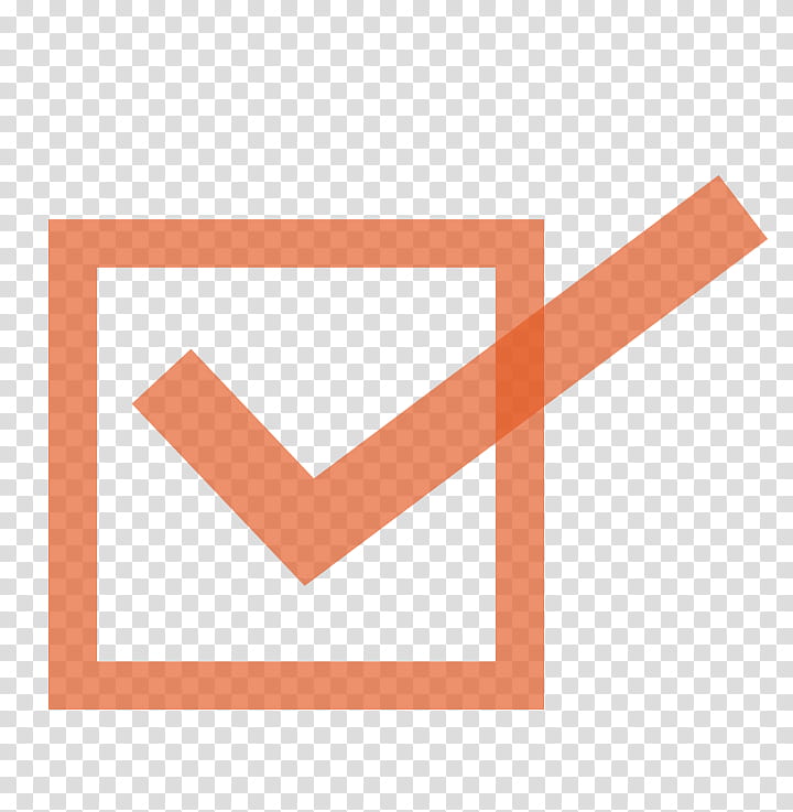 Check Mark Logo, Checkbox, Checklist, Symbol, Orange, Text, Line, Angle transparent background PNG clipart