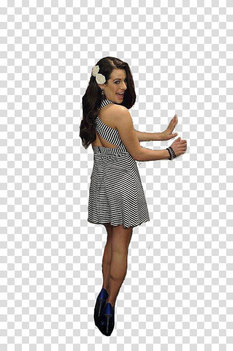 Lea michele , woman standing while facing back transparent background PNG clipart