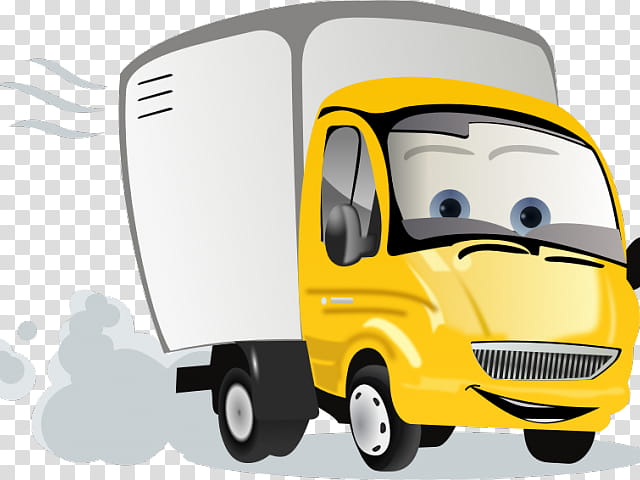 Yellow Light, Truck, Cartoon, Pickup Truck, Semitrailer Truck, Animation, Dump Truck, Transport transparent background PNG clipart
