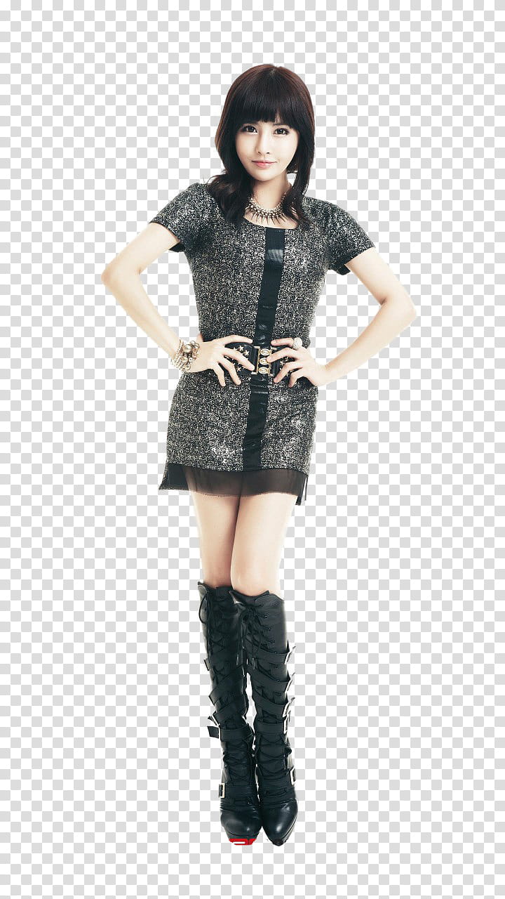 Boram T ara render, woman standing holding her waist transparent background PNG clipart