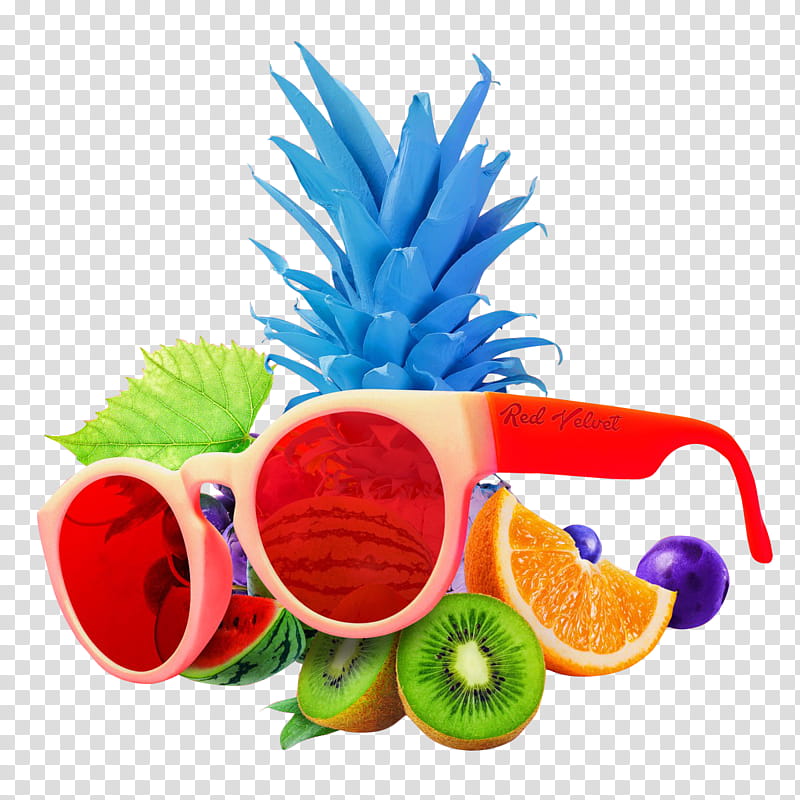 Fruit The Red Summer Red Velvet, sunglasses and assorted fruits transparent background PNG clipart