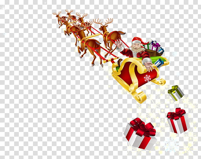 Christmas Elf, Santa Claus, Reindeer, Rudolph, Santa Clauss Reindeer, Christmas Day, Flying Santa, Sled transparent background PNG clipart