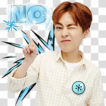 EXO Kakao Talk Stickers, man pointing transparent background PNG clipart