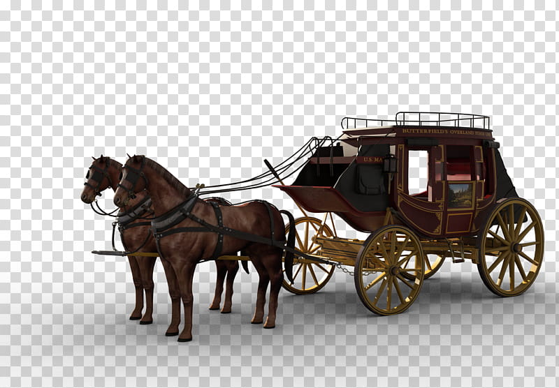 Stage coach , horses with carriage illustration transparent background PNG clipart