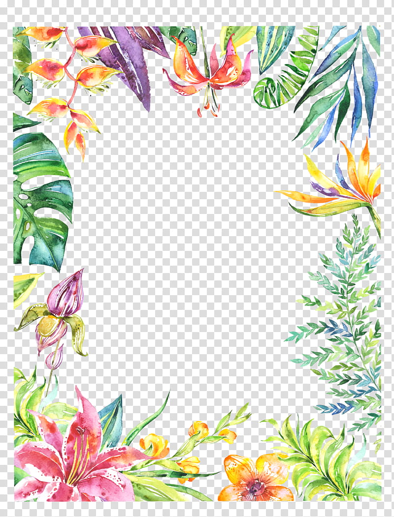 Watercolor Flowers Frame, Watercolor Painting, Floral Design, Watercolour Flowers, Drawing, Poster, Leaf, Frame transparent background PNG clipart
