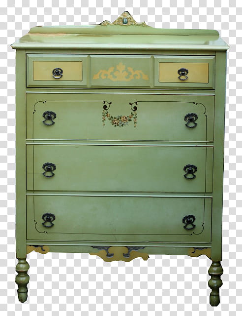 Watchers , green wooden -drawer chest transparent background PNG clipart