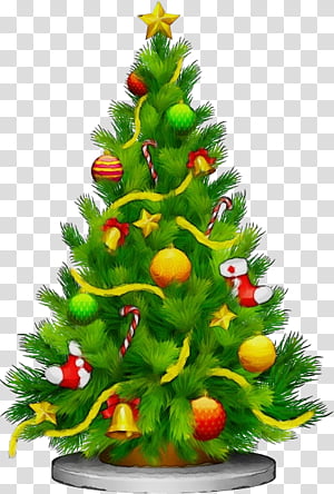 Christmas tree, Watercolor, Paint, Wet Ink, Christmas Decoration, Colorado Spruce, Oregon Pine, Christmas Ornament transparent background PNG clipart thumbnail