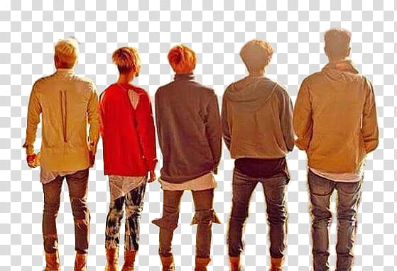 BigBang MADE, man's group from behind transparent background PNG clipart