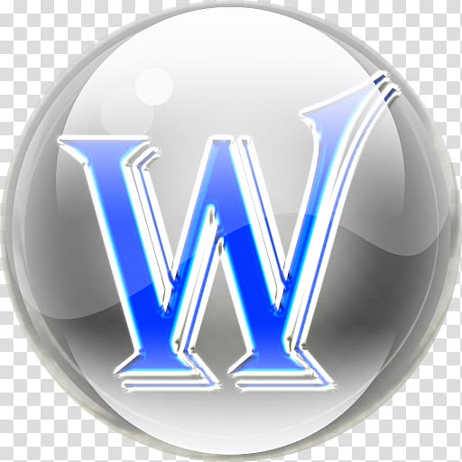 Orb Icon, ORB_Office_word_, blue letter W transparent background PNG clipart