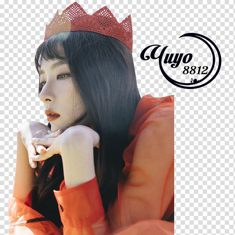 RED VELVET PEEK A BOO, Red Velvet member resting head on hands transparent background PNG clipart