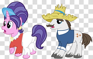 Commission: Rarity's parents shocked, two My Little Pony characters wearing costumes transparent background PNG clipart thumbnail