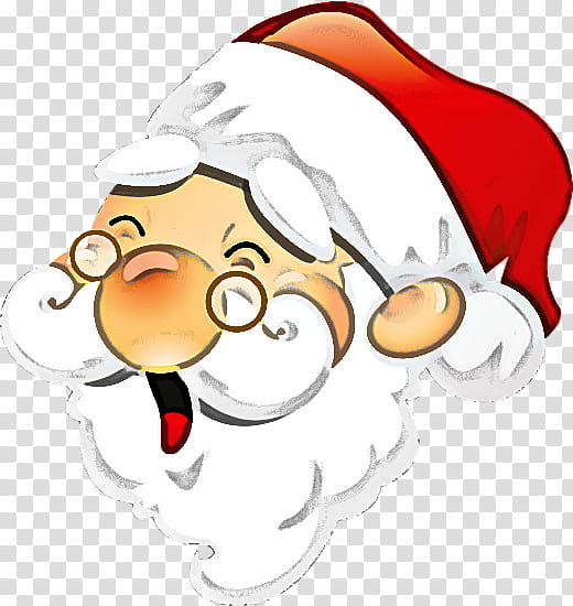 Santa claus, Cartoon, Nose, Head, Pleased, Smile, Sticker transparent background PNG clipart
