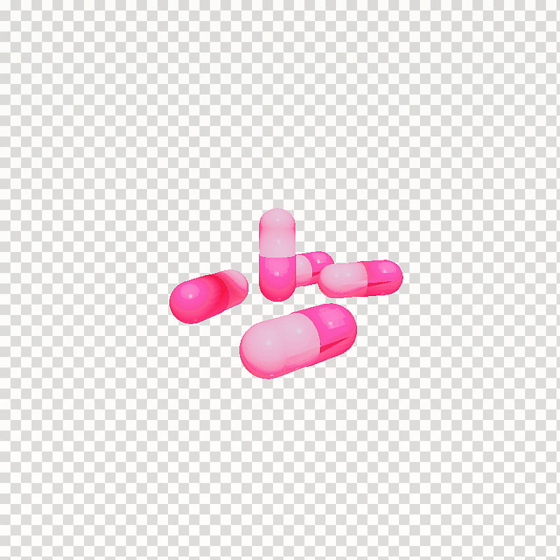 five pink medication pills art transparent background PNG clipart