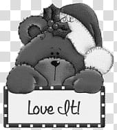 PS Christmas Brushes, bear with love it signage transparent background PNG clipart