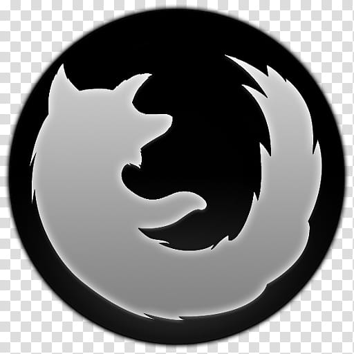 Black n White, Firefox logo, png