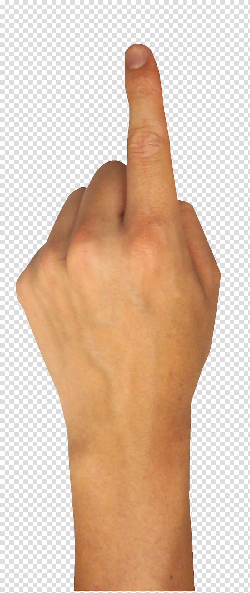 person pointing finger up