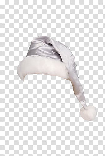 white and silver santa hat