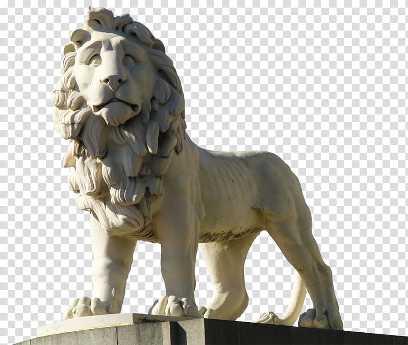 marble and stone, white lion statue transparent background PNG clipart