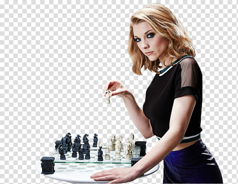 Natalie Dormer, woman holding chess piece transparent background PNG clipart