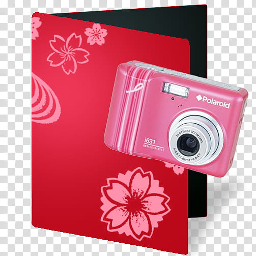 Sakura OS Icons, my s, pink Polaroid point-and-shoot camera transparent background PNG clipart