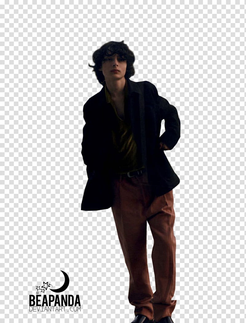 Finn Wolfhard, man in black jacket transparent background PNG clipart