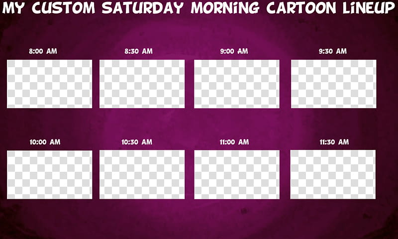 My Custom Saturday Morning Cartoon Lineup transparent background PNG clipart