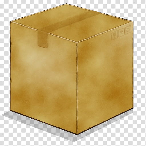 box yellow brown square metal, Watercolor, Paint, Wet Ink, Table, Packaging And Labeling, Beige, Packing Materials transparent background PNG clipart