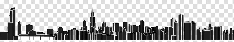 Skyline City, Chicago Skyline, Watercolor Painting, Human Settlement, Cityscape, Skyscraper, Metropolis, Blackandwhite transparent background PNG clipart