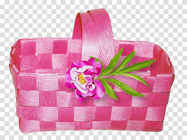 Flower Background Ribbon, Pink, Basket, Petal, Rose, Color, Bag, Magenta transparent background PNG clipart