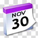 WinXP ICal, Nov  calendar illustration transparent background PNG clipart