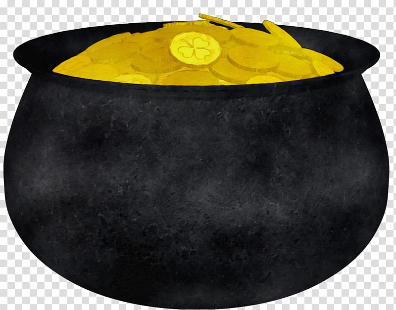 black yellow cauldron table, Watercolor, Paint, Wet Ink transparent background PNG clipart